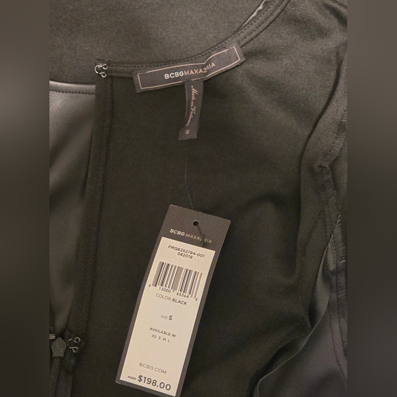 NWT~BCBGMAXAZRIA Faux Leather Top Dress - Picture 10 of 13